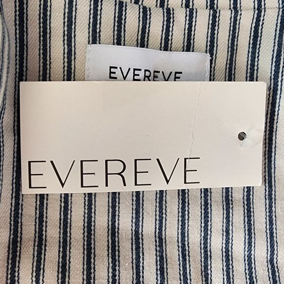 NEW Evereve Womens Medium Jacket Thea Stripe Blazer Natural Stripe Linen Blend - Picture 9 of 12